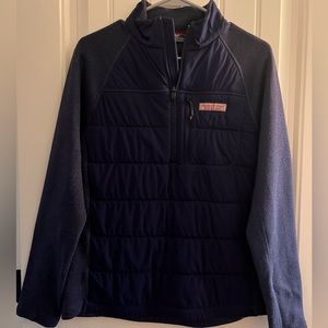 Vineyard Vines Seaward Sweater Fleece 1/2 Zip Men’s Blue Size Small